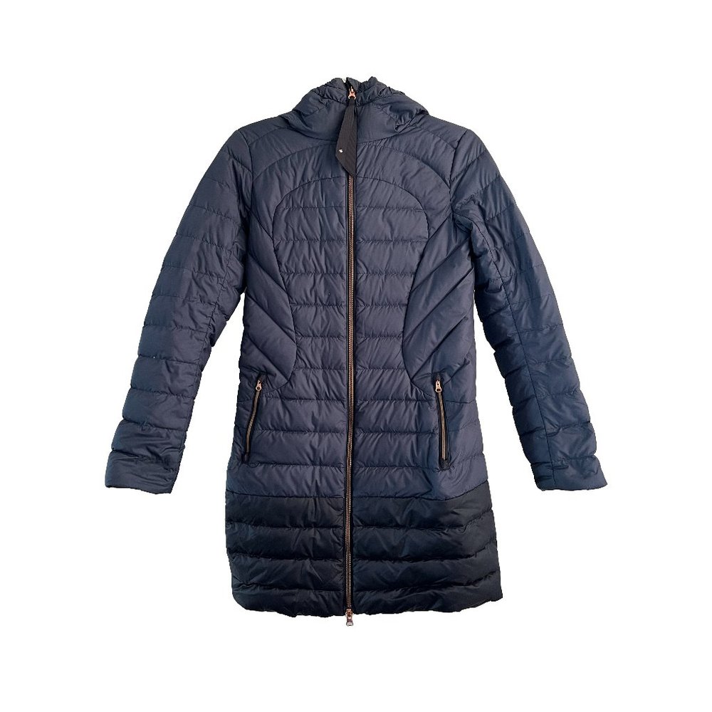 Lululemon Rare 1X A Lady Ombre Blue Long Down Hooded Puffer Jacket